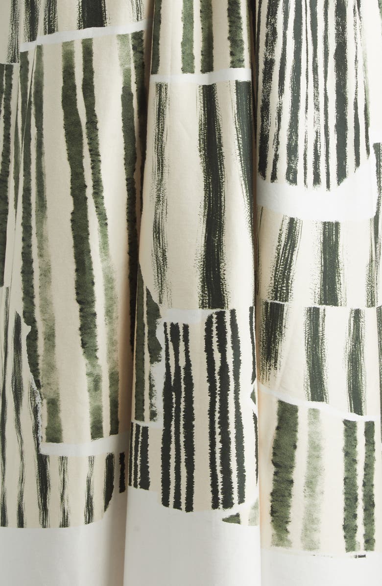 Jason Wu Collection Stripe Collage Stretch Cotton Midi Shirtdress, Alternate, color, Plaster/ Hunter Green