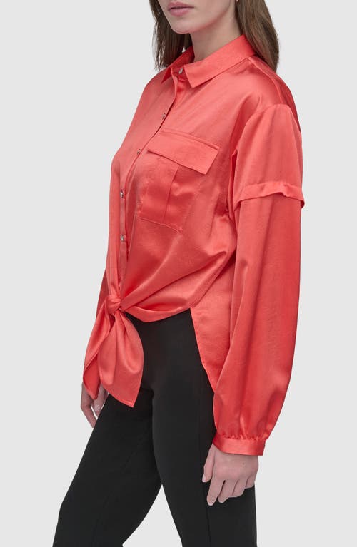 DKNY DKNY TIE FRONT SATIN SHIRT