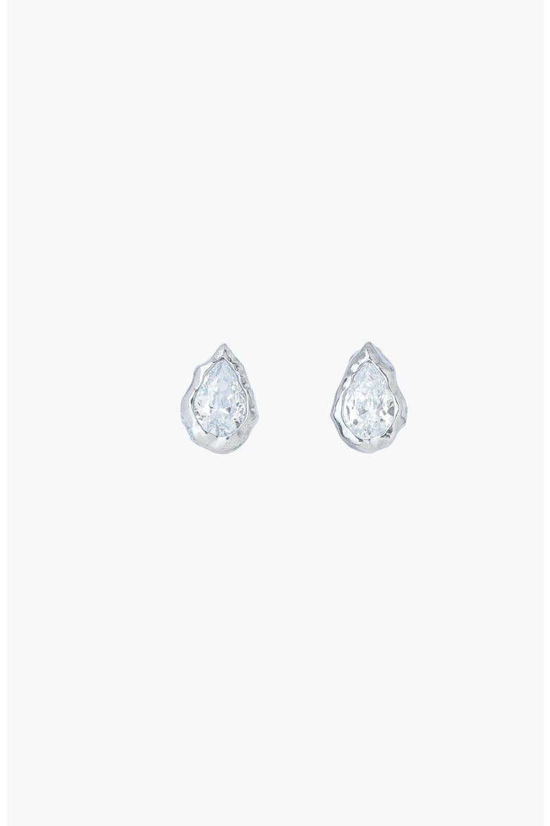Solace Tear Stud Earrings, Alternate, color, Sterling Silver