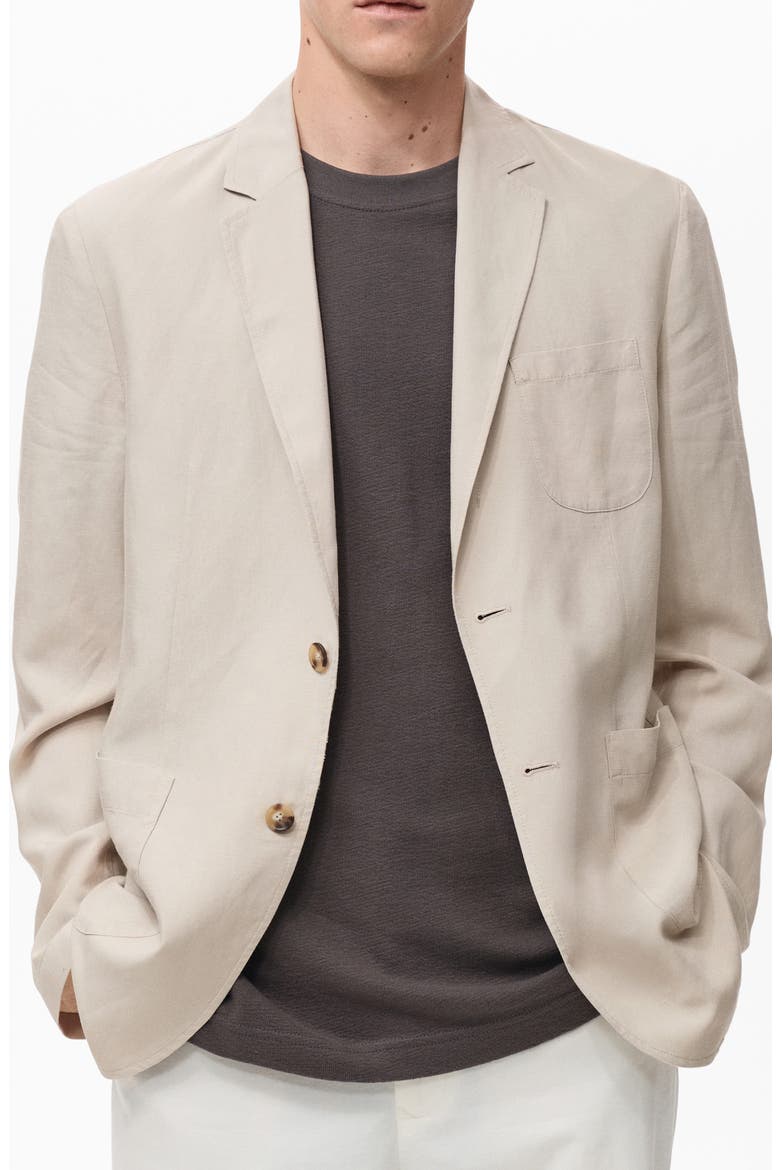 Slim Fit Slub Lyocell & Linen Suit Jacket, Main, color, LIGHT BEIGE