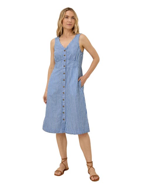 Canopy Linen Blend Button-Front Dress Made with Organic Cotton