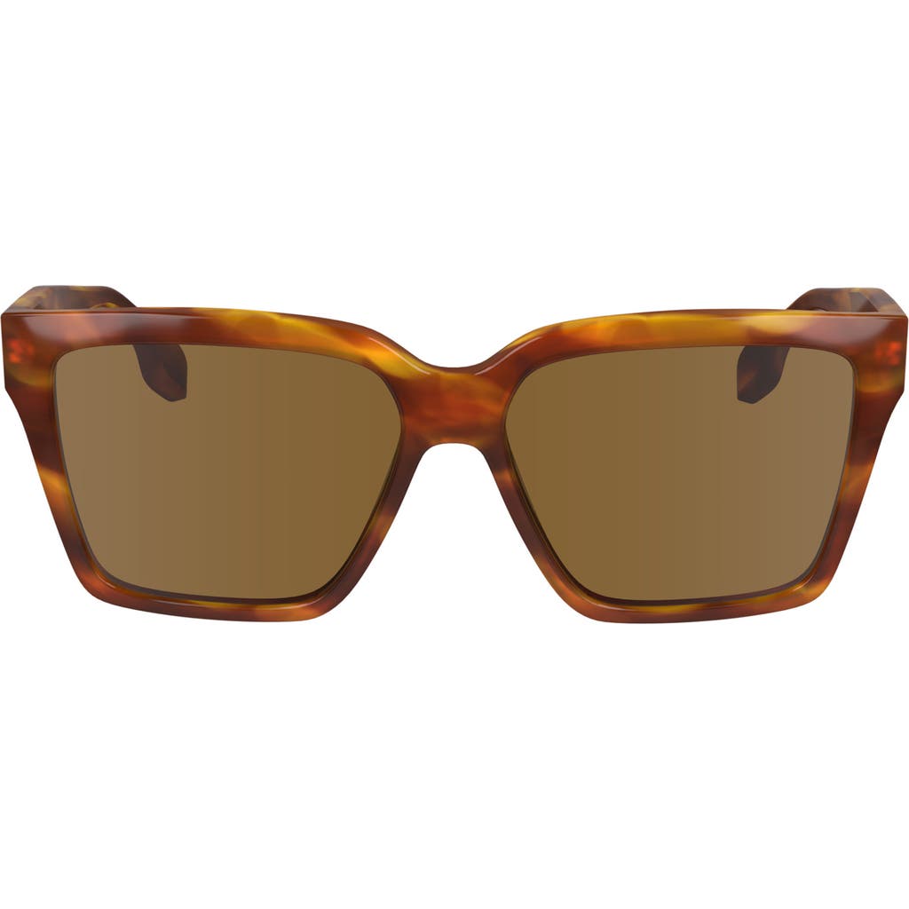 Victoria Beckham 57mm Chain Rectangular Sunglasses In Brown