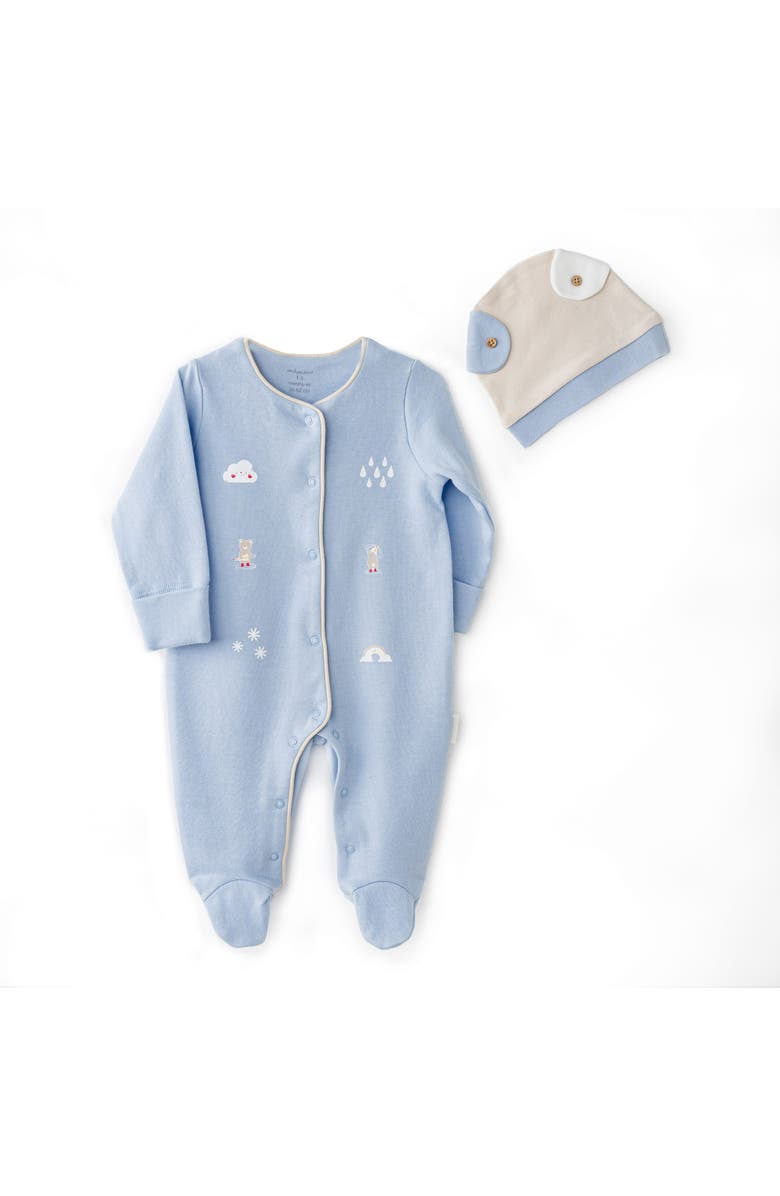 Andy Wawa Cloudy Cuddles Romper Duo, Main, color, Blue