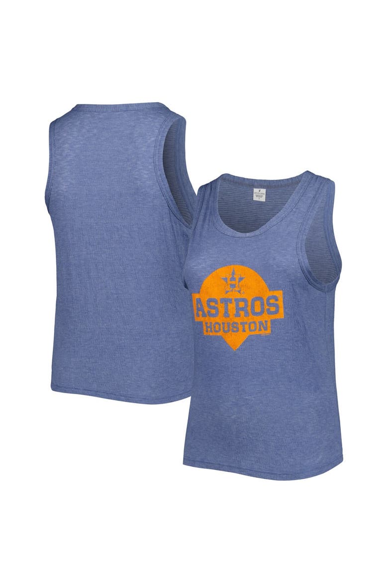 Women's Soft as a Grape Navy Houston Astros Plus Size High Neck Tri-Blend Tank Top, Main, color, Navy