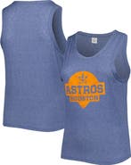 SOFT AS A GRAPE Women's Soft as a Grape Navy Houston Astros Plus Size High Neck Tri-Blend Tank Top