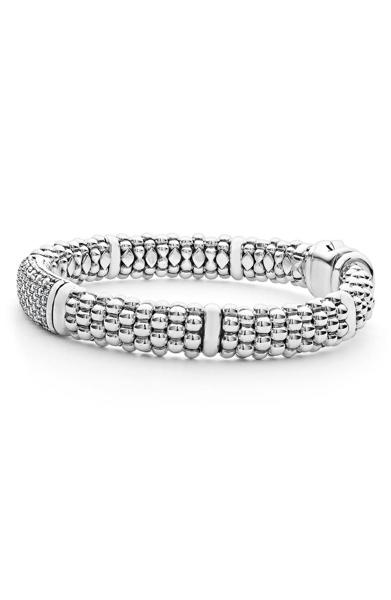 LAGOS Signature Caviar Pavé Diamond Rope Bracelet, Alternate, color, Silver Diamond