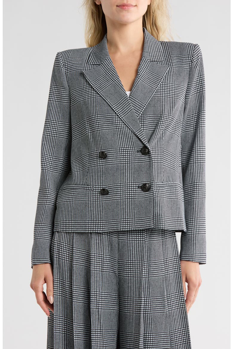 Atmore Houndstooth Double Breasted Blazer, Main, color, WHITE/ BLACK GLEN PLAID