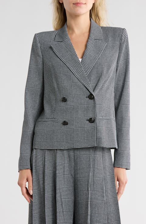Atmore Houndstooth Double Breasted Blazer