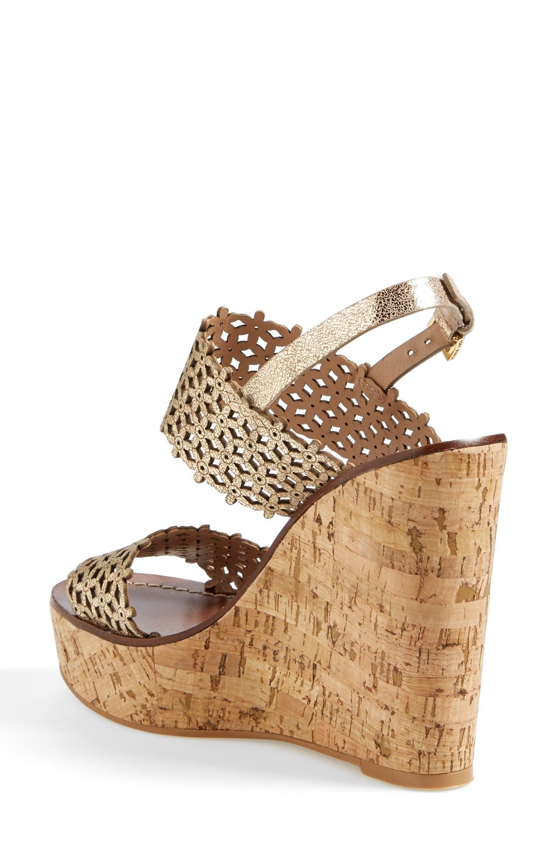 Tory Burch 'Daisy' Platform Wedge Sandal, Alternate, color, 