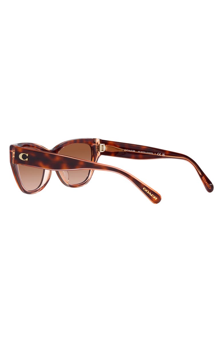 COACH 55mm Gradient Cat Eye Sunglasses, Alternate, color, Brown