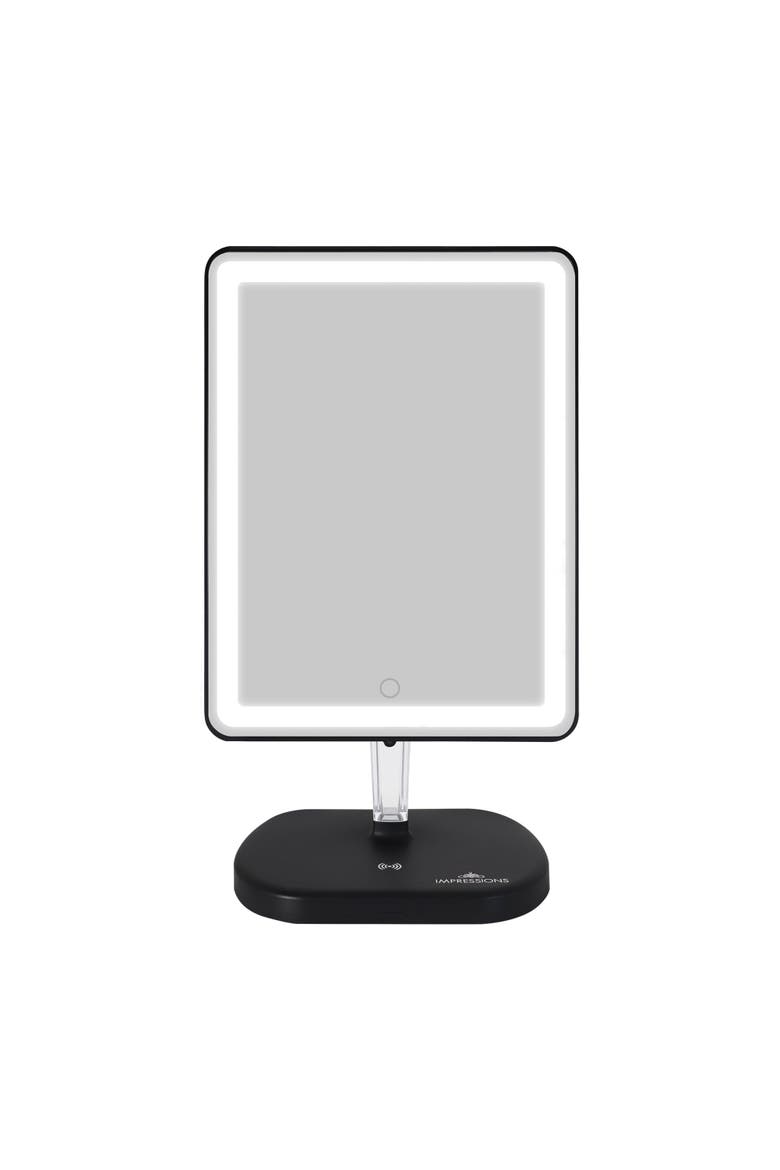 Touch Pro 2.0 LED Makeup Mirror with Qi Charging Base, Alternate, color, Black