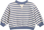 Rylee + Cru Marine Stripe Oversize Cotton Sweatshirt