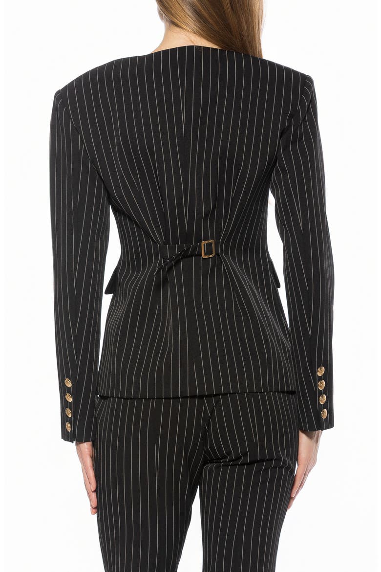 ALIRA WRAP BLAZER, Alternate, color, BLACK PINSTRIPE