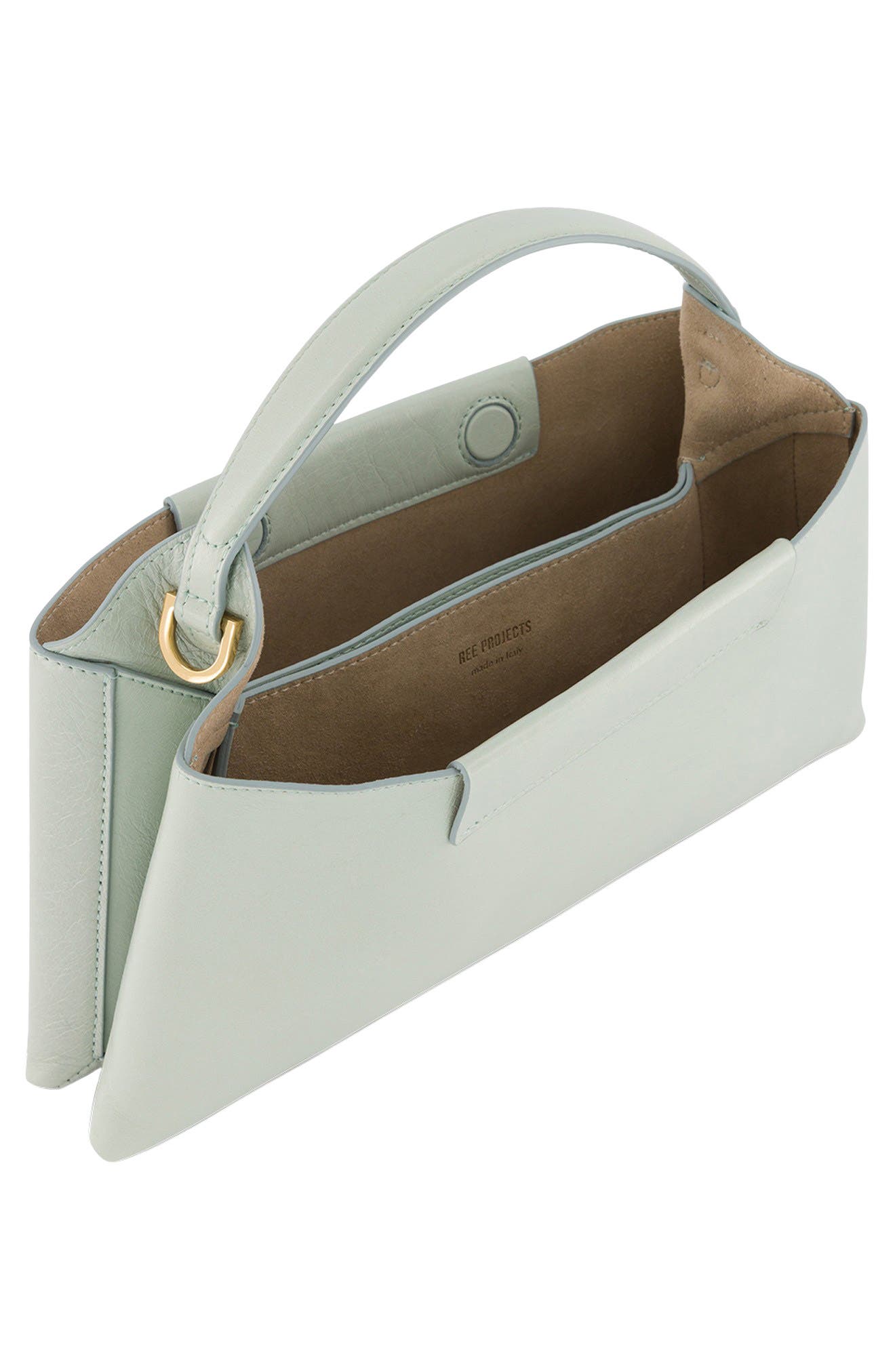 Ree Projects Elieze Baguette Leather Top Handle Bag, Alternate, color, Ice Blue