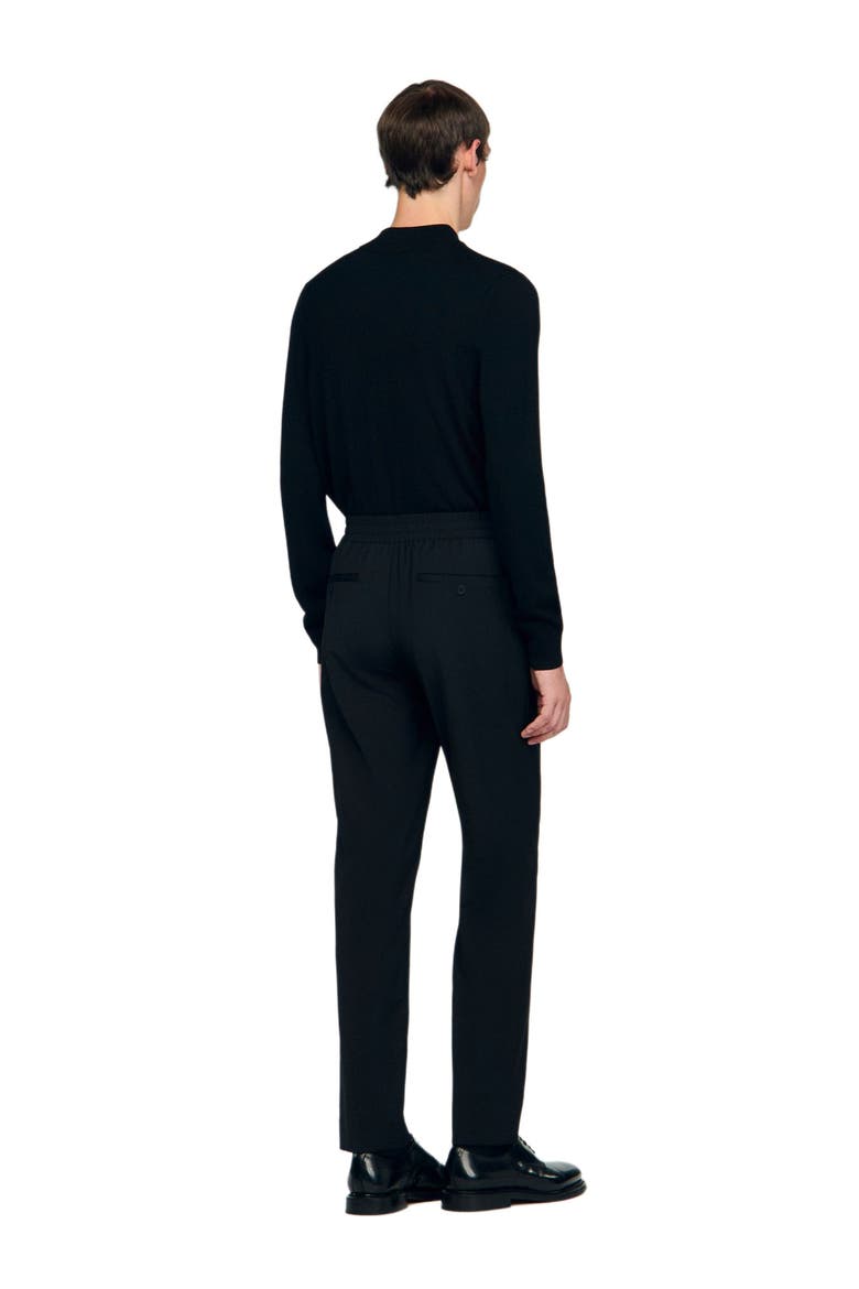 Elasticated straight-leg trousers, Alternate, color, Black