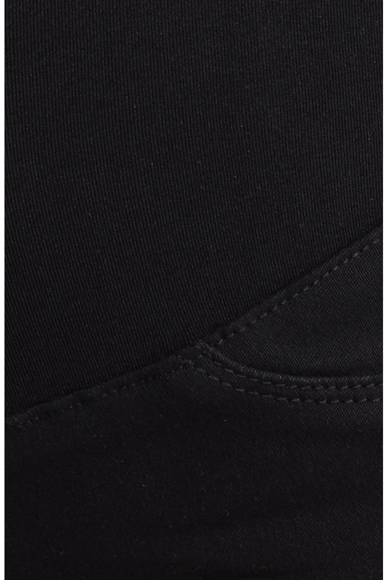 Belly Band Maternity Denim Shorts, Alternate, color, BLACK
