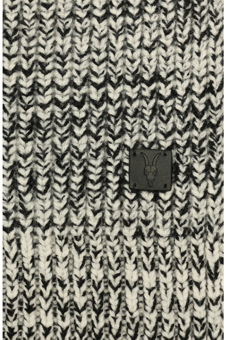 Marled Wool Scarf, Alternate, color, CHALK/ BLACK