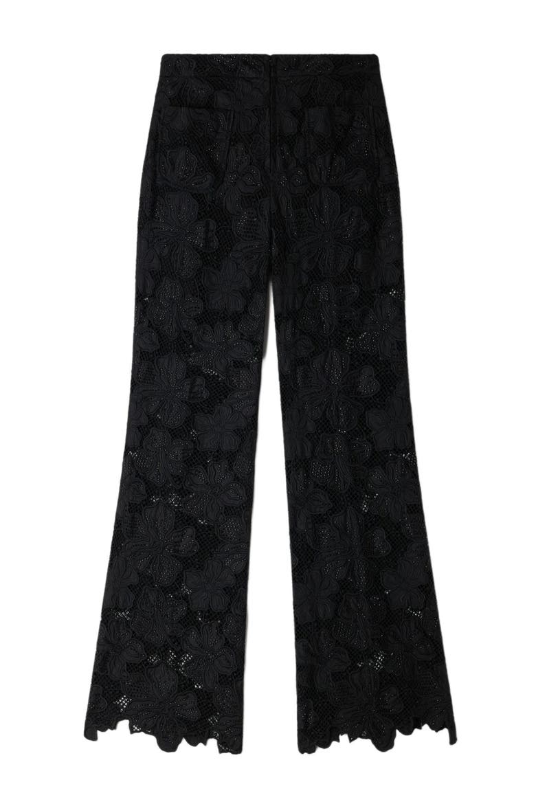 Guipure lace trousers, Alternate, color, Black