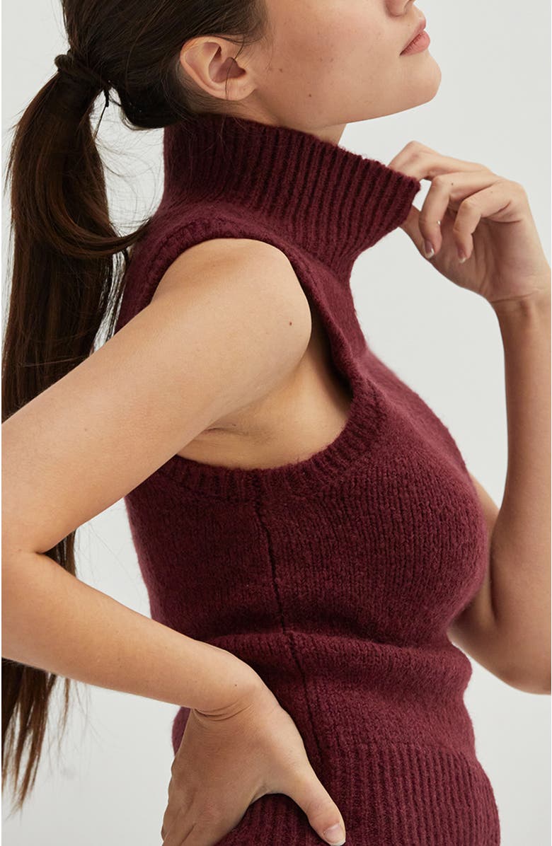 CRESCENT Sleeveless Turtleneck Sweater Top, Alternate, color, 