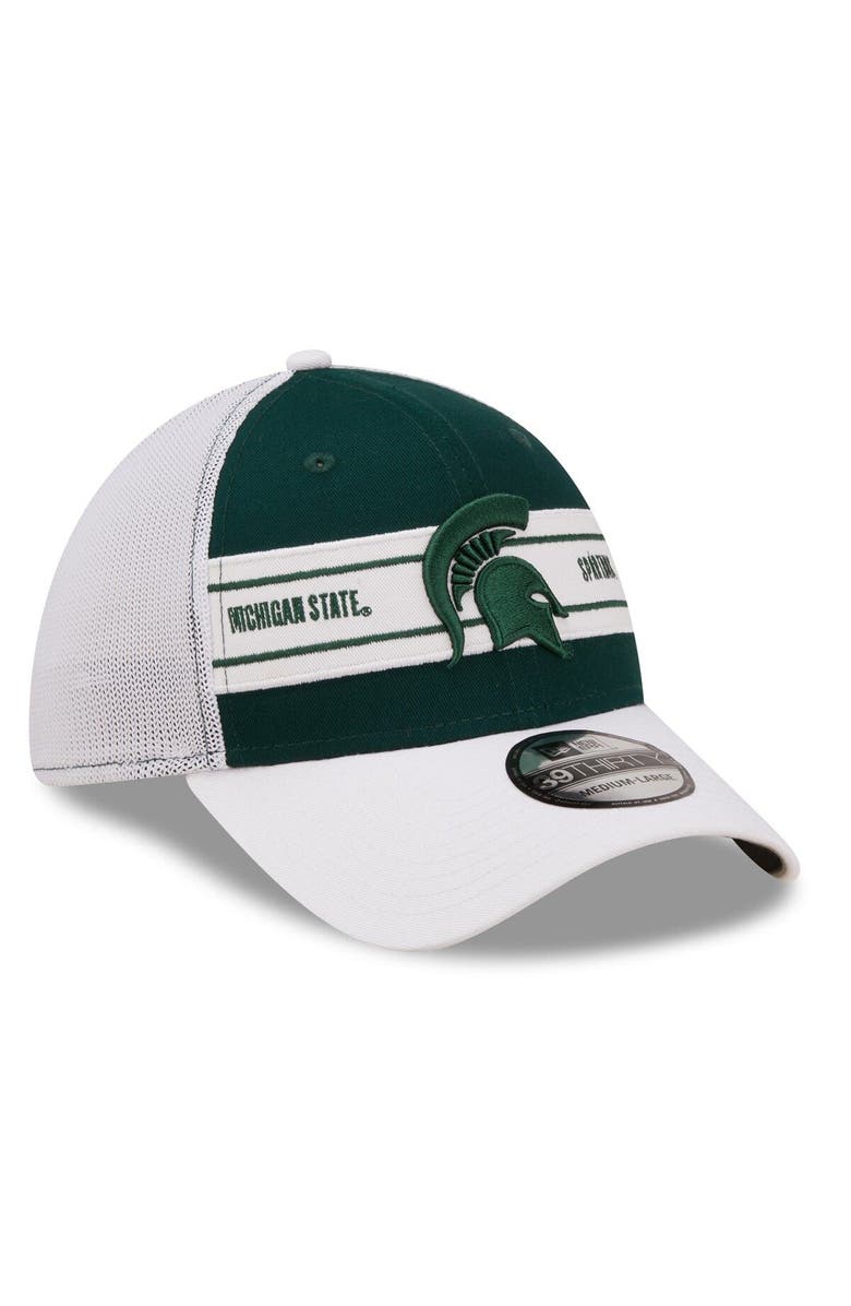 New Era Men's New Era Green/White Michigan State Spartans Banded 39THIRTY Flex Hat, Alternate, color, Green