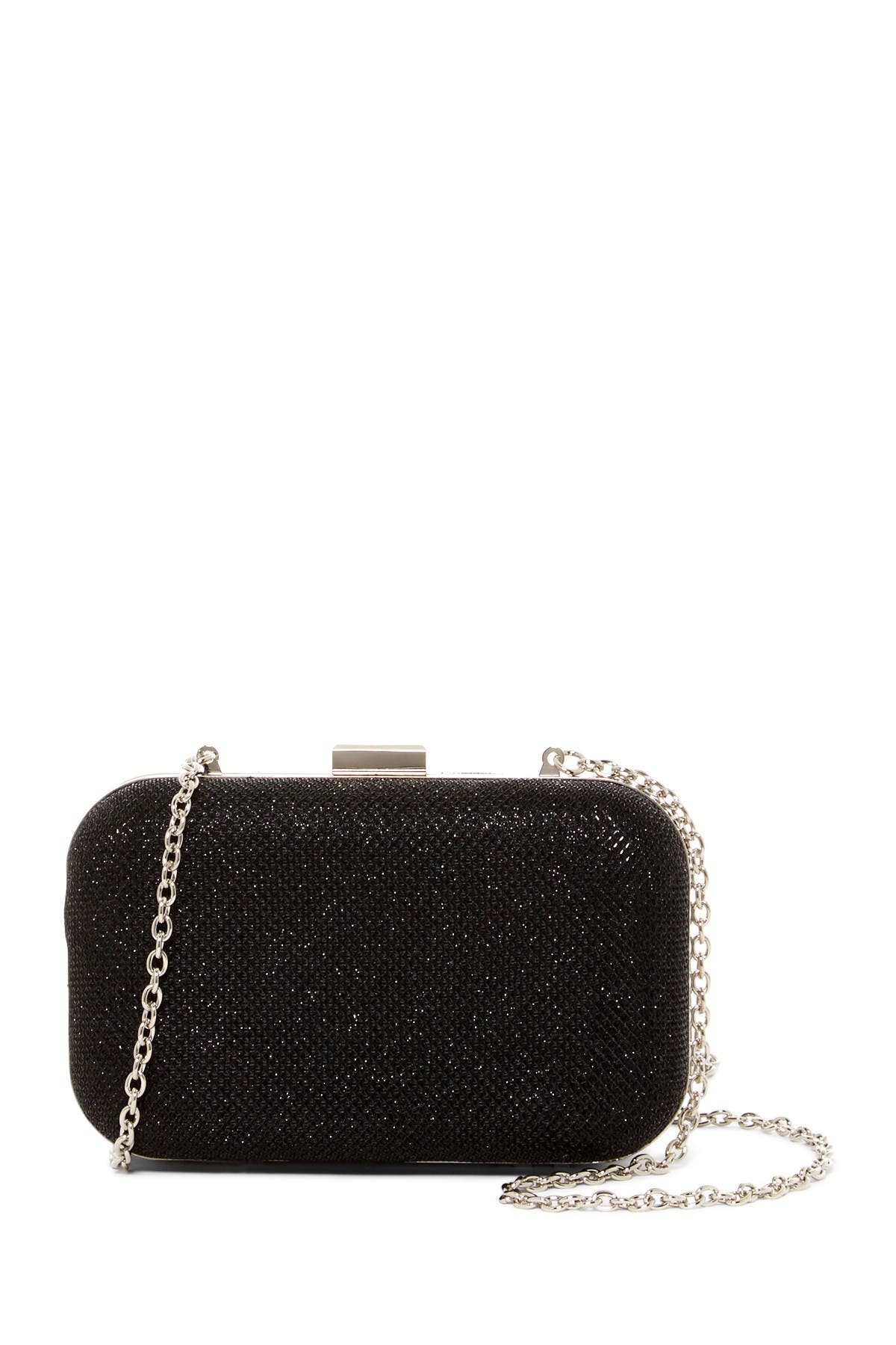 Jessica McClintock Metallic Lurex Hard Case Clutch, Main, color, 