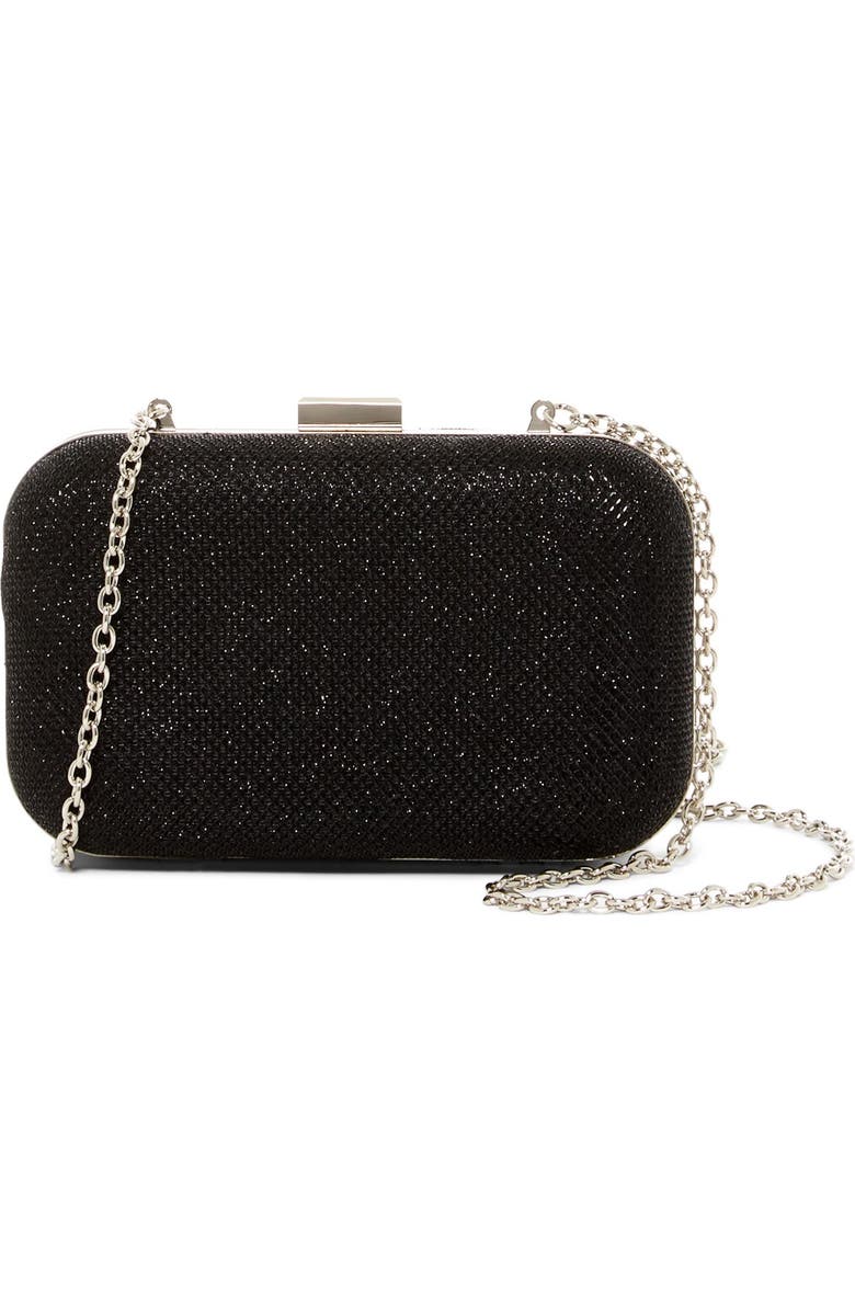 Jessica McClintock Metallic Lurex Hard Case Clutch, Main, color,