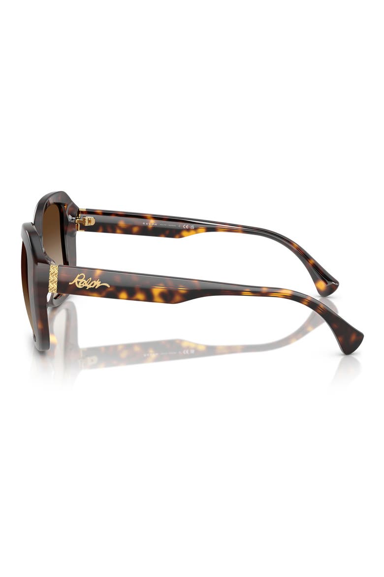 56mm Gradient Square Sunglasses, Alternate, color, SHINY BROWN HAVANA / BROWN