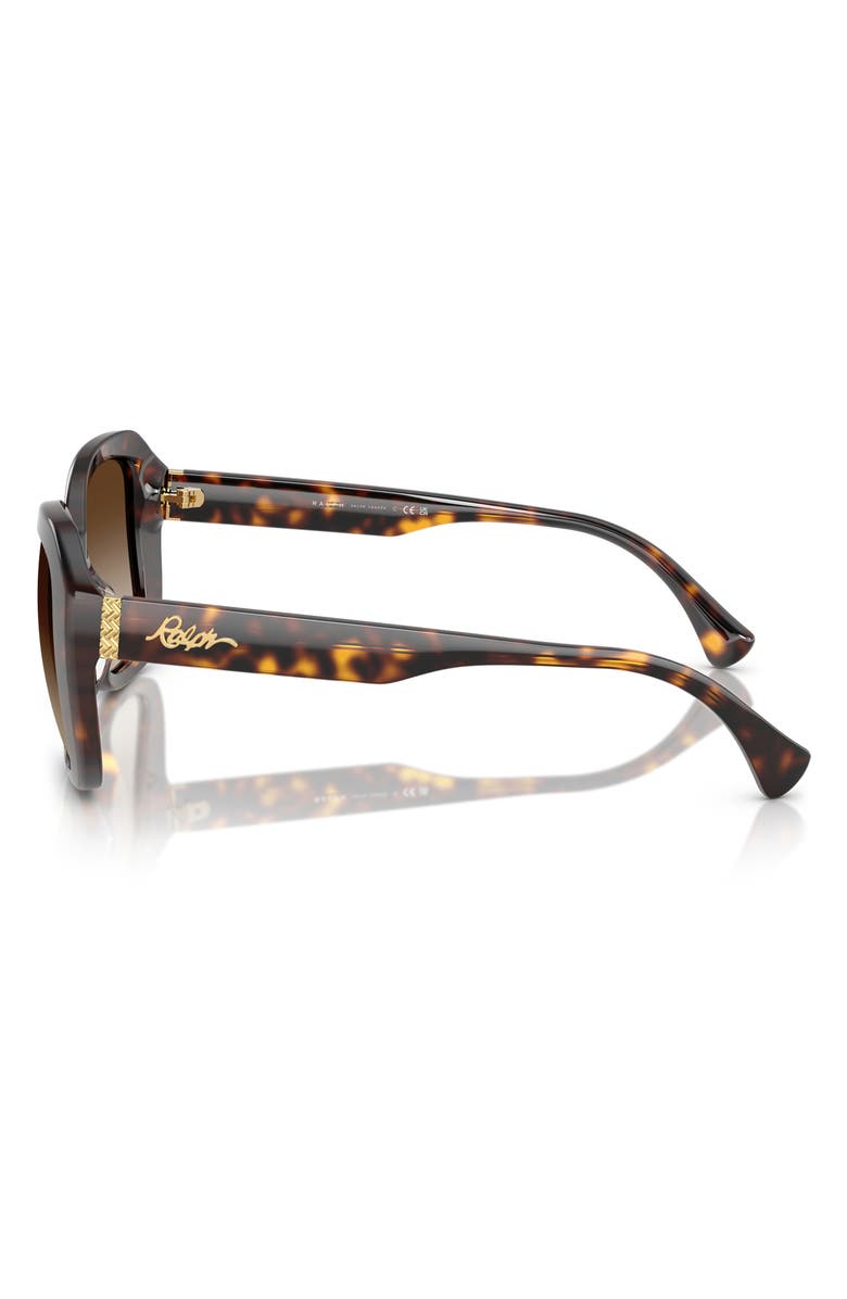 Ralph Lauren 56mm Gradient Square Sunglasses, Alternate, color, Shiny Brown Havana / Brown