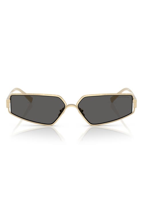 Tiffany & Co . 60mm Irregular Rectangular Sunglasses In Gold