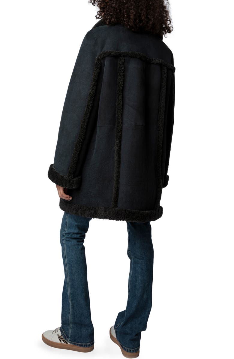 Zadig & Voltaire Laury Genuine Shearling Coat, Alternate, color, 