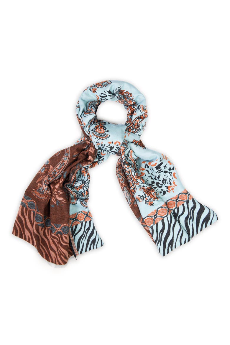 Wild Paisley Reversible Scarf, Alternate, color, LIGHT BLUE