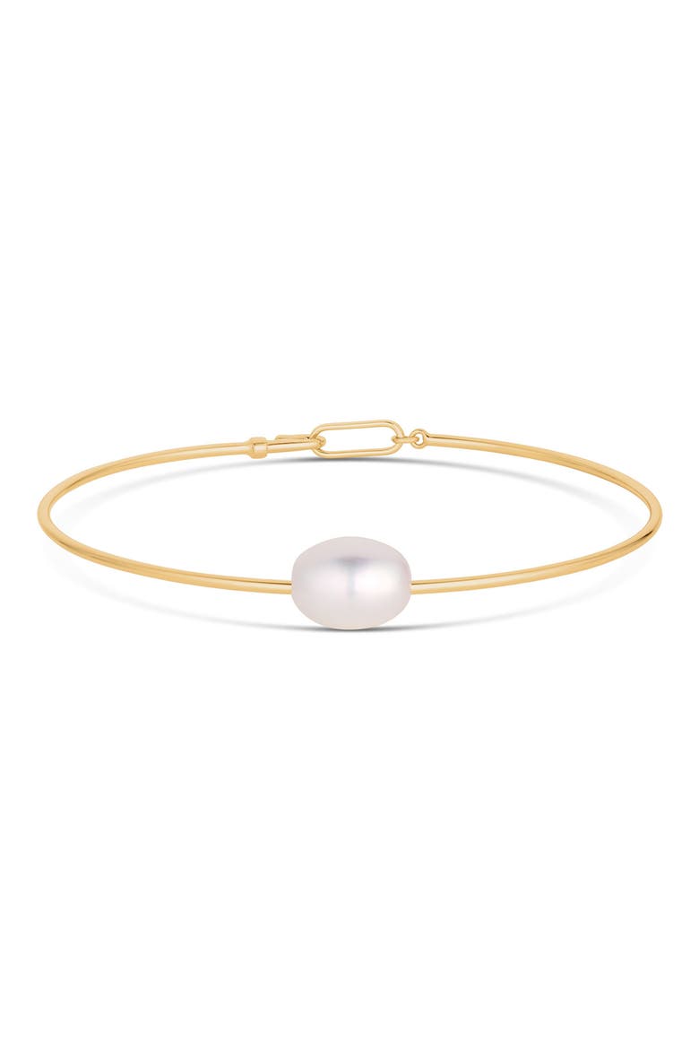 Isla Imitation Pearl Bangle, Main, color, 14K GOLD PLATED
