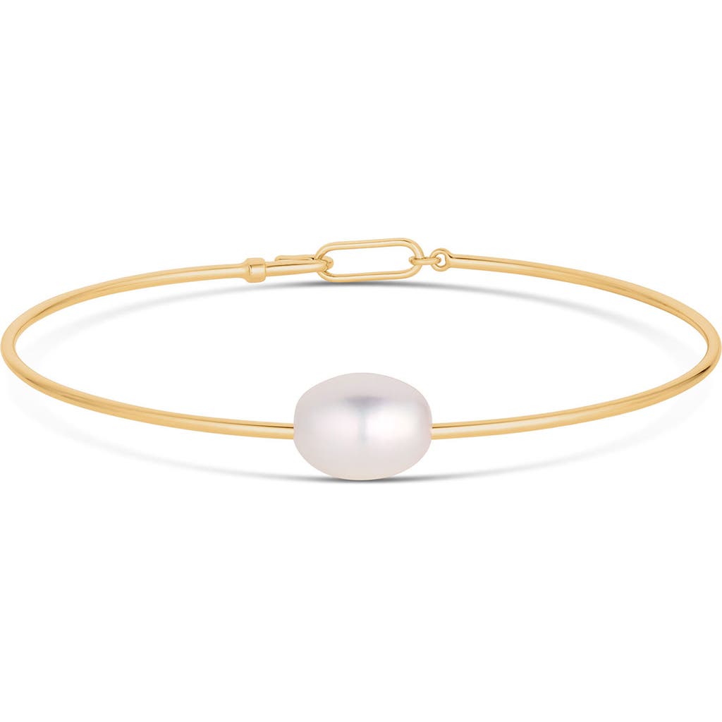 Thatch Isla Imitation Pearl Bangle In 14k Gold Plated