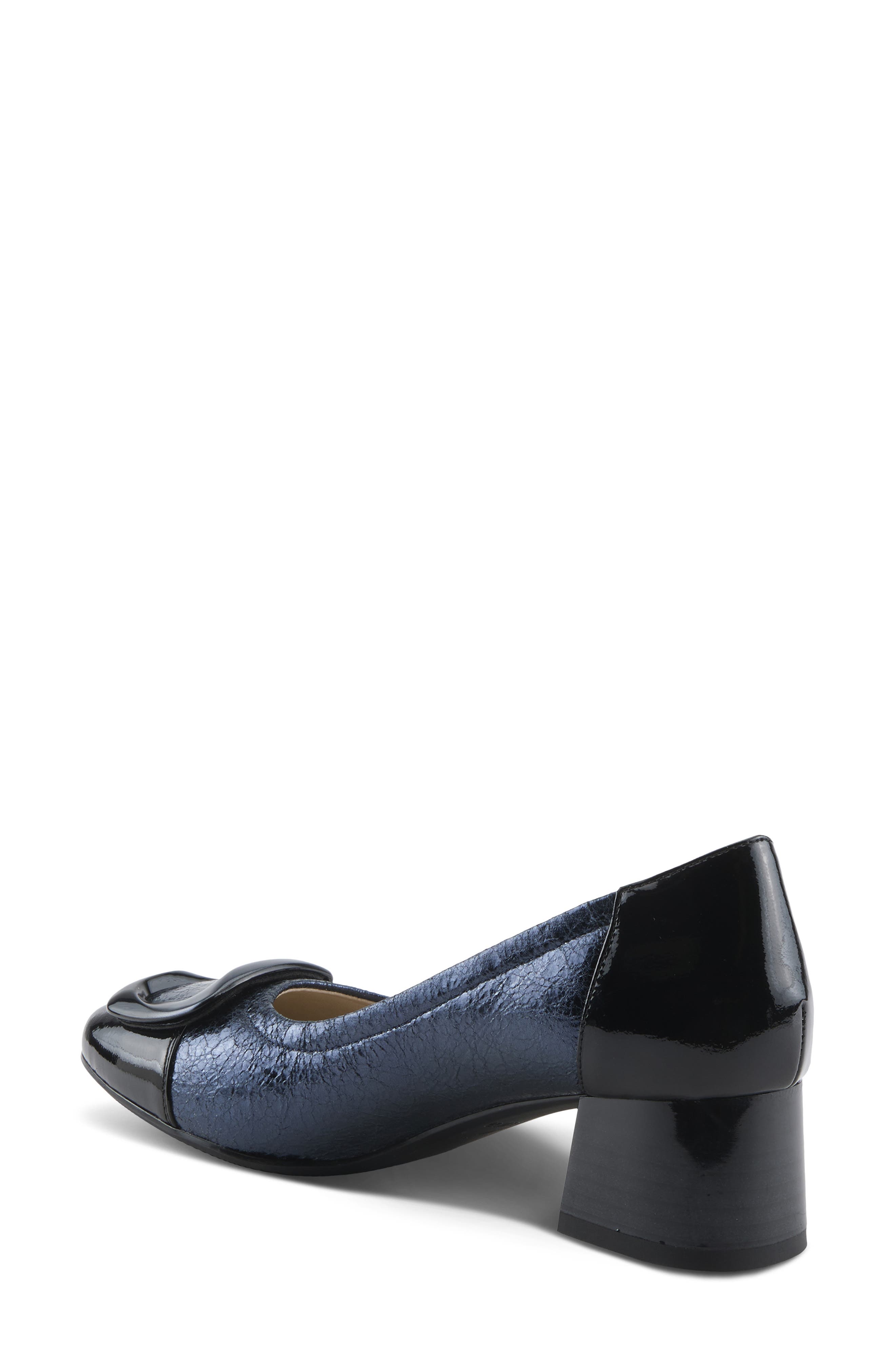Babysteps Two-Tone Cap Toe Pump, Alternate, color, NAVY METALLIC