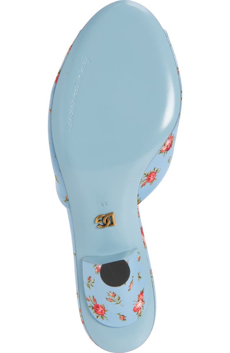 Dolce&Gabbana Keira Floral Satin Sandal, Alternate, color, Roselline F.celeste