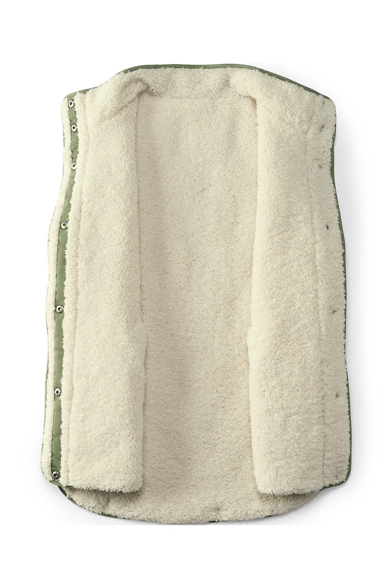 Reversible Quilted High Pile Fleece Vest, Alternate, color, Sage Green/Natural
