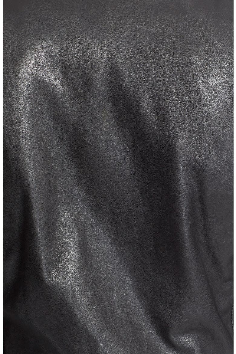 'Leather Jacket 5' Leather Moto Jacket, Alternate, color, BLACK