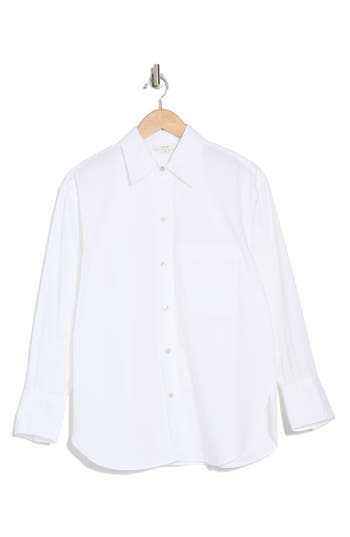 Vince Oversize Oxford Shirt In Optic White