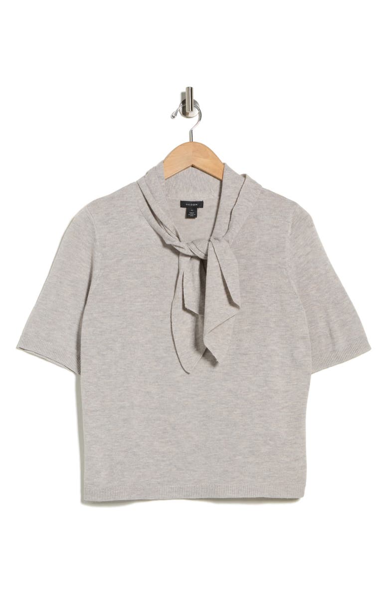 Halogen<sup>®</sup> Tie Neck Top, Alternate, color, Warm Grey
