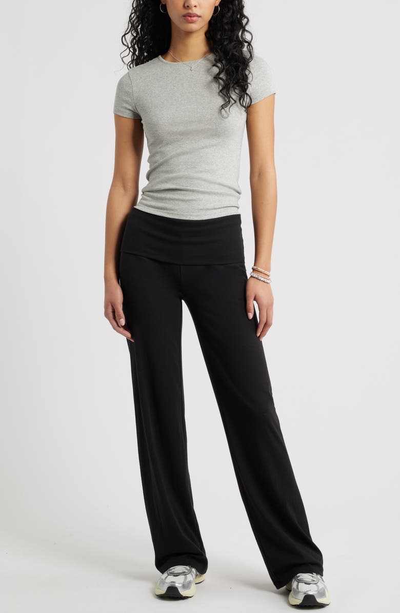 BP. Foldover Leggings, Alternate, color, Black