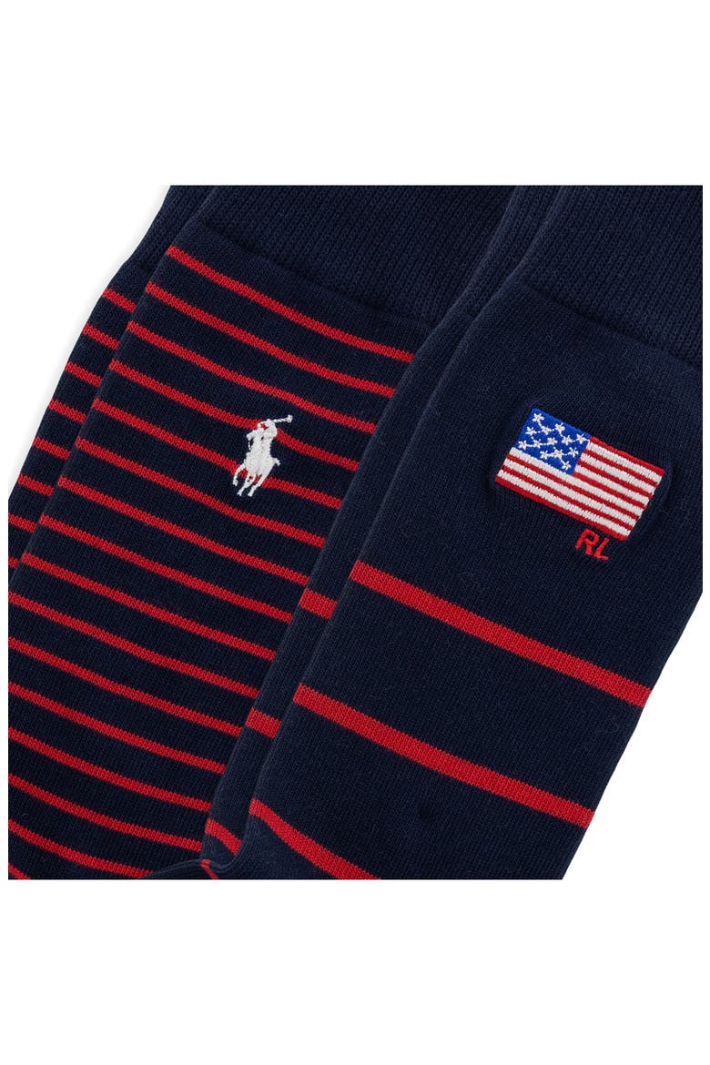 Shirting Pattern Assorted 2-Pack Crew Socks, Alternate, color, NAVY