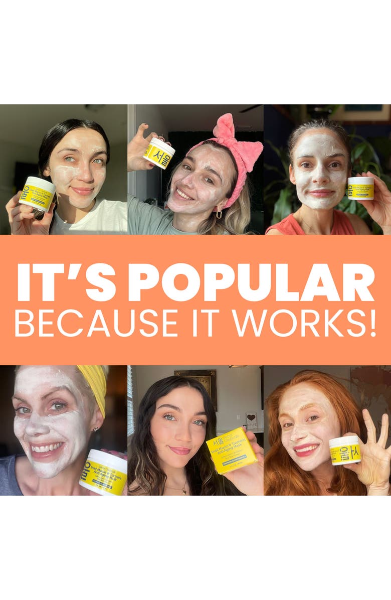 Seoul Ceuticals Korean Skincare Snail Mucin & Turmeric Anti Aging Mask, Alternate, color, Clear