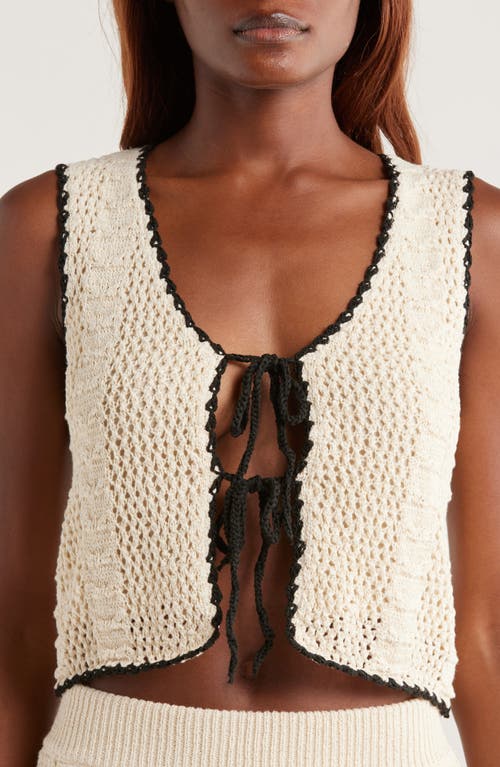 Elan Tie Front Cover-up Vest In White