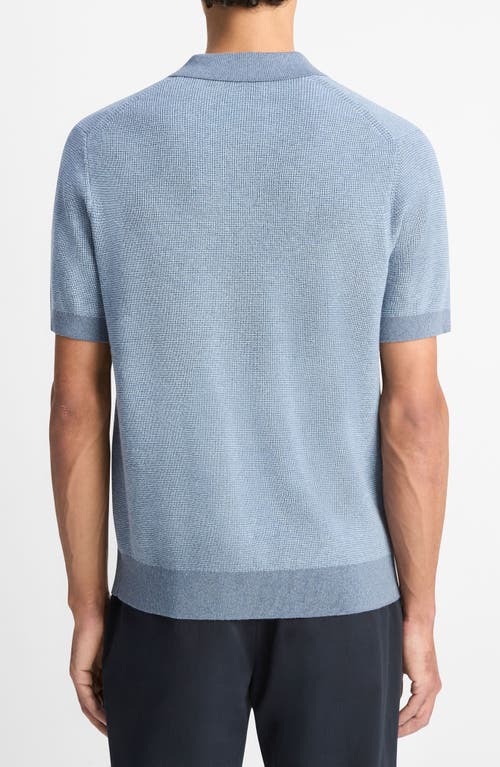 Vince Contrast Trim Johnny Collar Polo Sweater In Multi