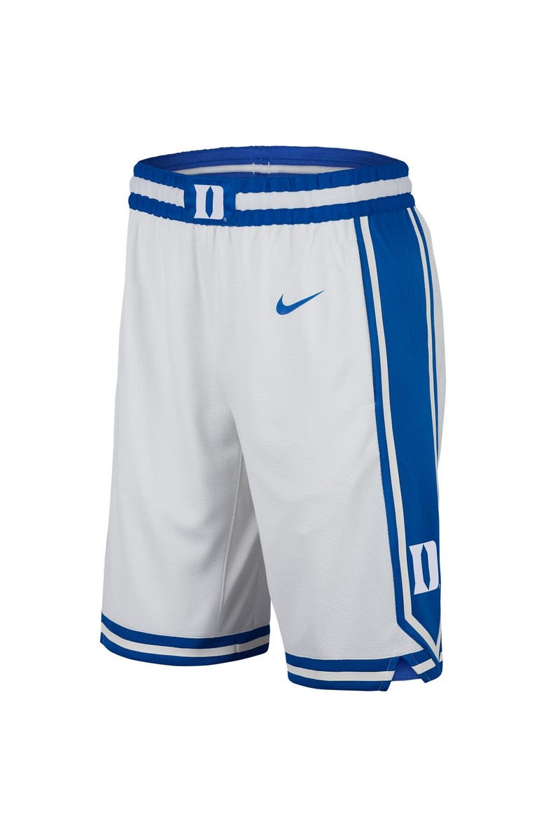 Nike Men's Nike White Duke Blue Devils Replica Team Basketball Shorts, Alternate, color, White