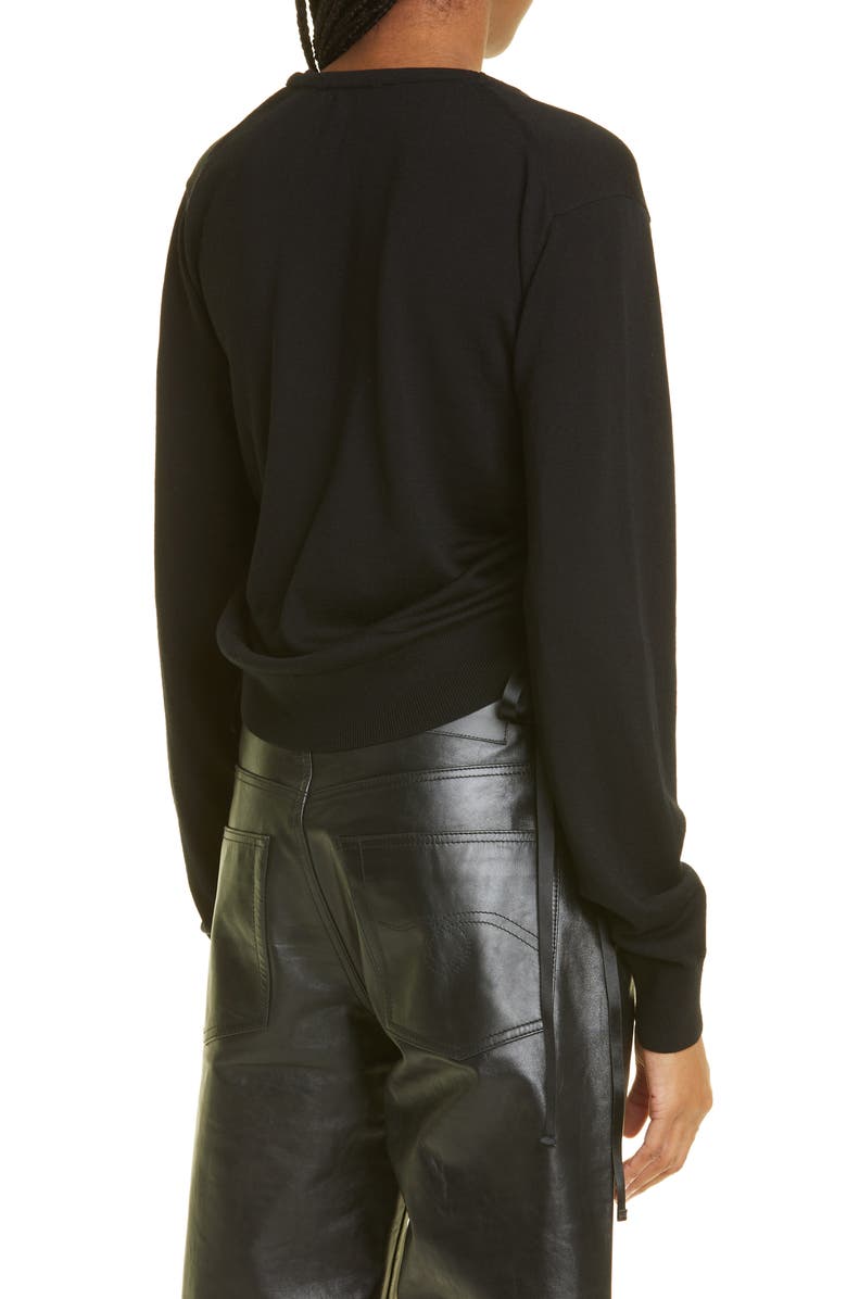 R13 Shirred Merino Wool Cardigan, Alternate, color, 