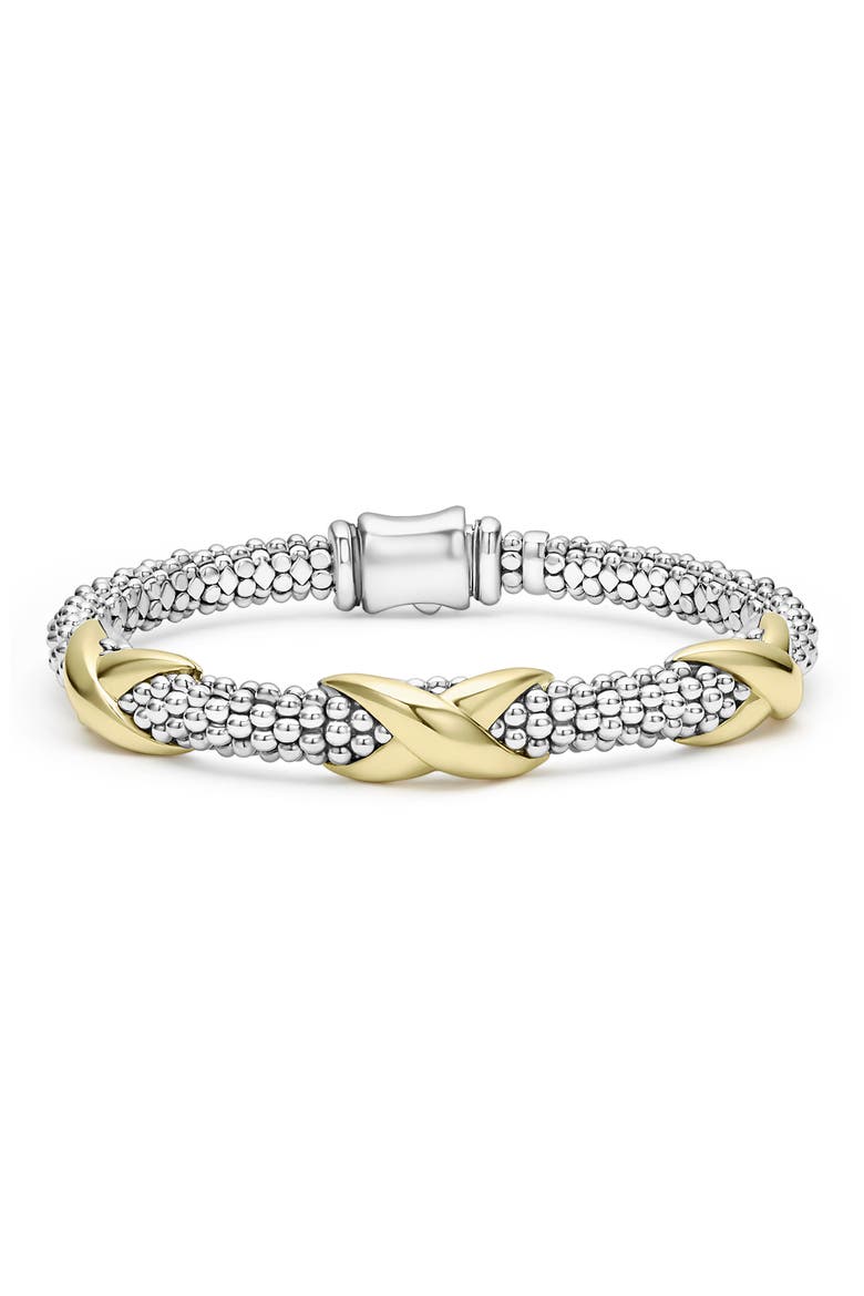 Embrace Station Bracelet, Main, color, SILVER/ GOLD