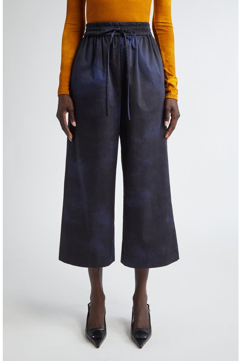 Brushed Canvas Wide Leg Crop Pants, Main, color, NAVY / NAVY