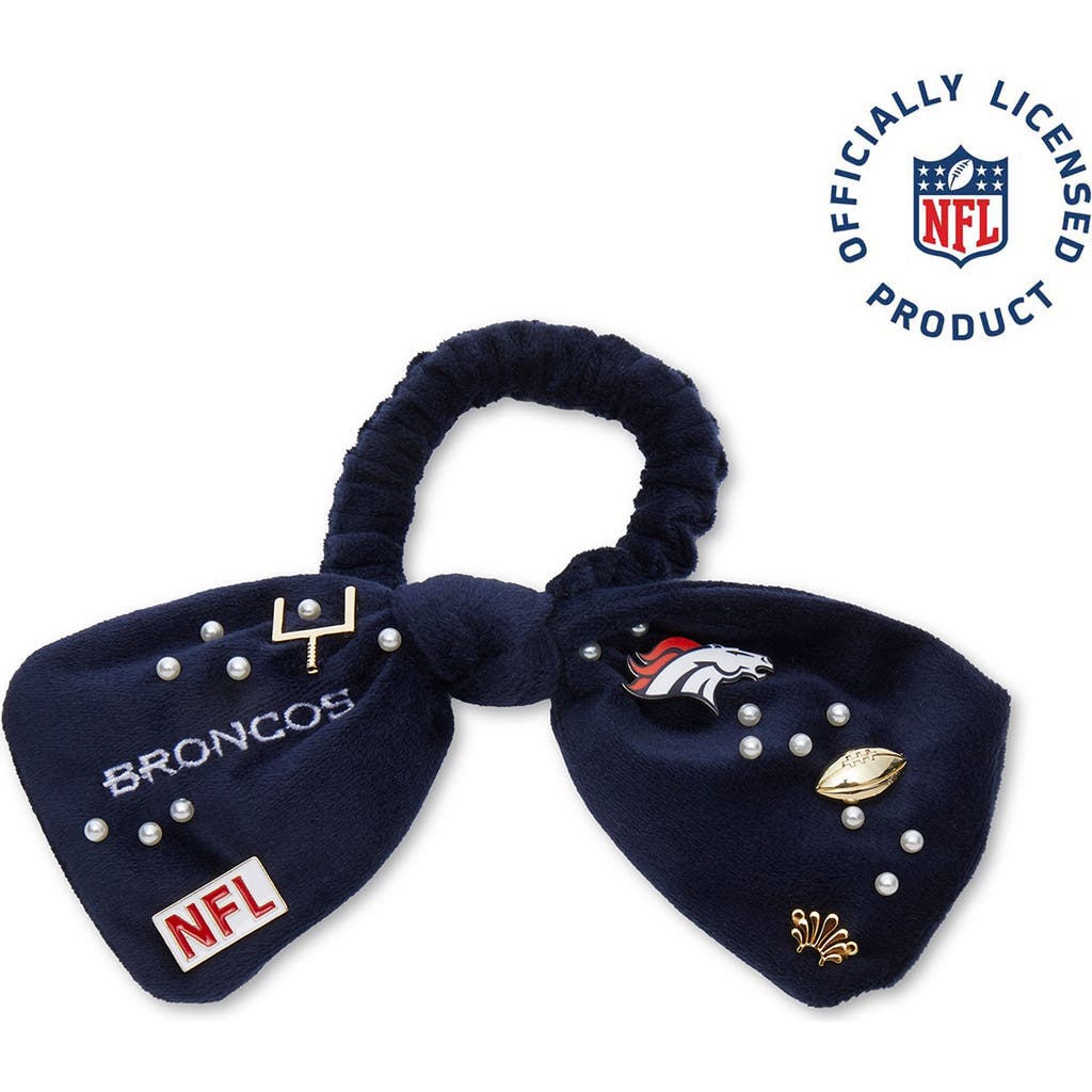 Lele Sadoughi Denver Broncos Bow Scrunchie In Gold