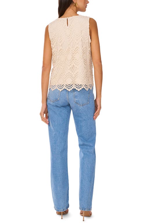 Vince Camuto Guipure Lace Sleeveless Top In Brown